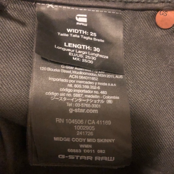 G Star Matte-leather Black Midge Cody Jeans - Picture 6 of 8